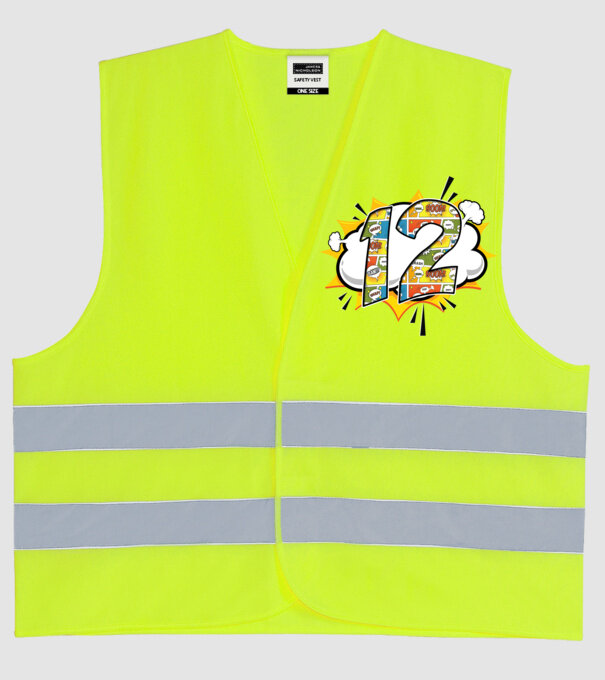 Birthday Comic Number 12 model galben neon pe tricou