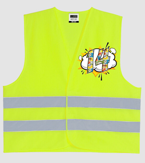 Birthday Comic Number 14 model galben neon pe tricou