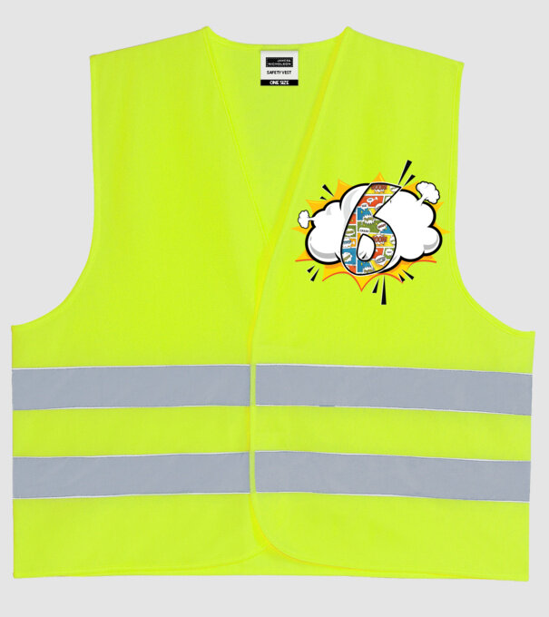 Birthday Comic Number 6 model galben neon pe tricou
