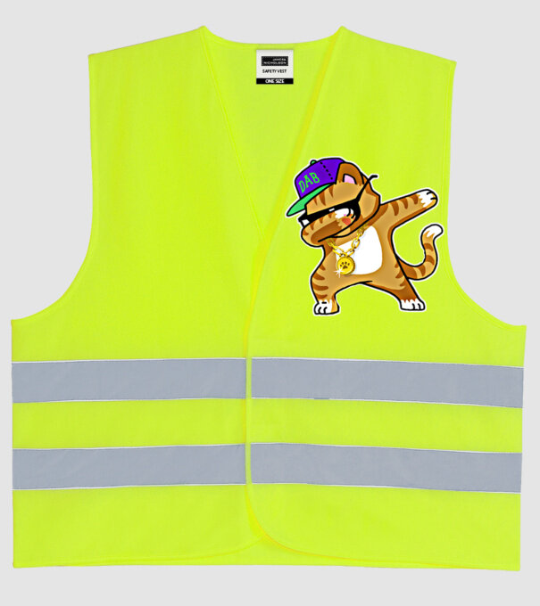 Cool Cat DAB model galben neon pe tricou