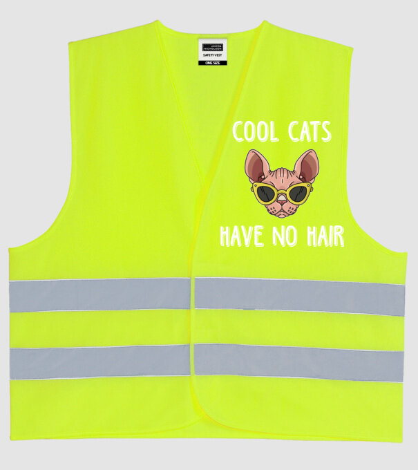 cool cats have no hair model galben neon pe tricou
