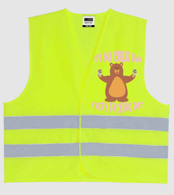 Urs trișor model galben neon pe tricou