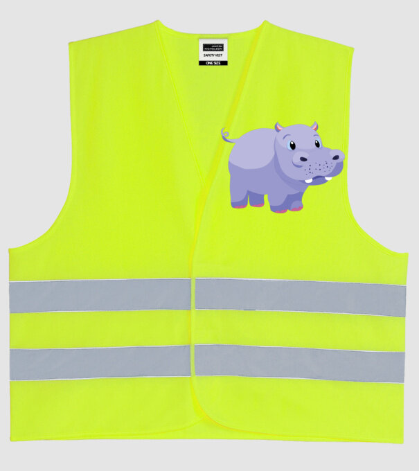 Hipopotam drăguț model galben neon pe tricou