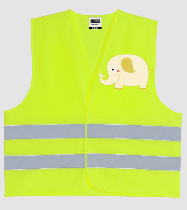 Cute elephant model galben neon pe tricou