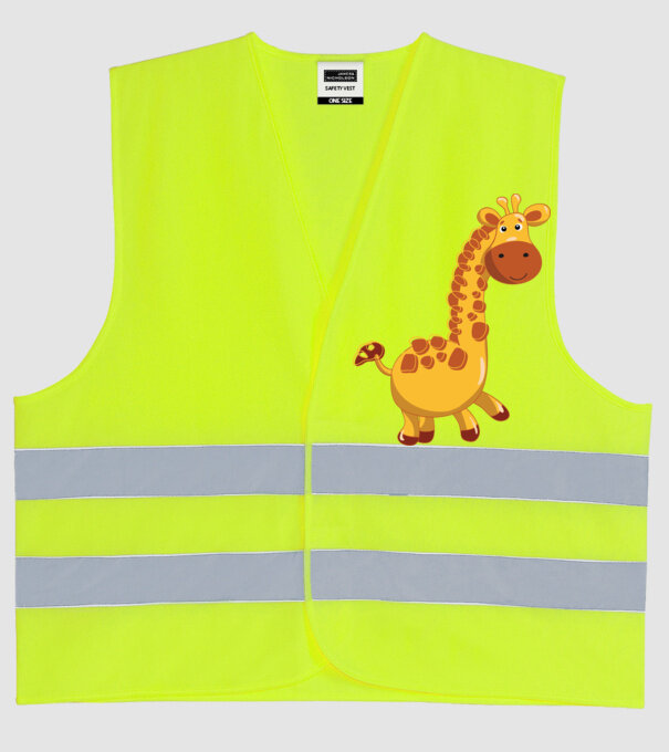 Cute giraffe model galben neon pe tricou