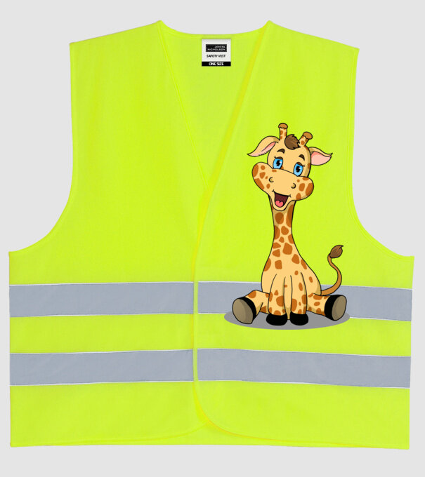 Cute giraffe model galben neon pe tricou