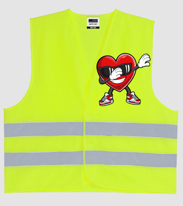 Dab inima model galben neon pe tricou