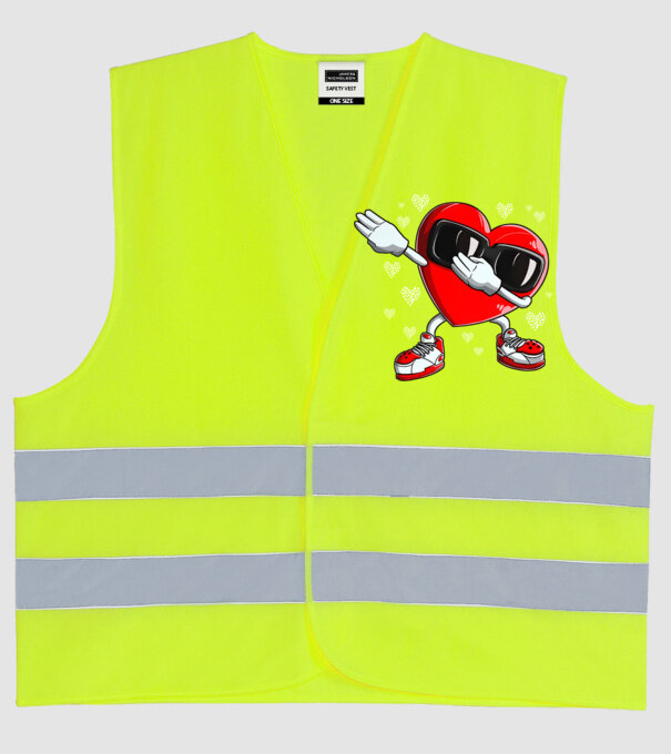Dab inima model galben neon pe tricou