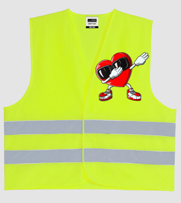 Dab inima model galben neon pe tricou