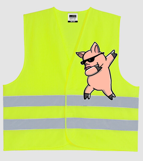 Porc dab model galben neon pe tricou