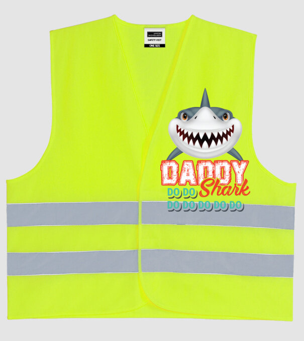 Daddy shark model galben neon pe tricou