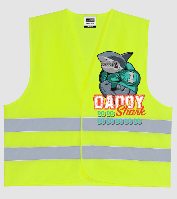 Daddy Shark do do do do model galben neon pe tricou