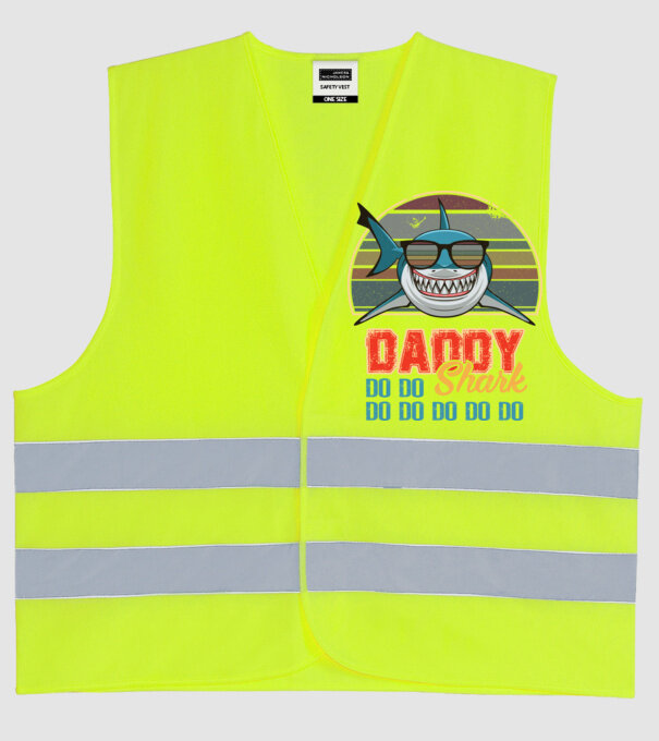 Daddy shark v2 model galben neon pe tricou