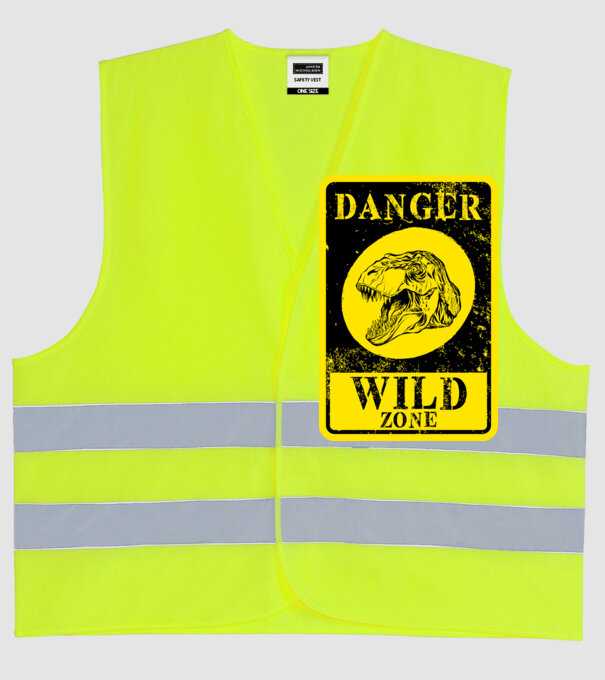 Danger wild zone model galben neon pe tricou