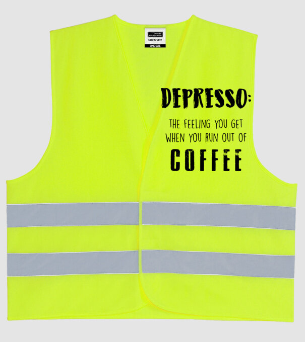 Depresso model galben neon pe tricou