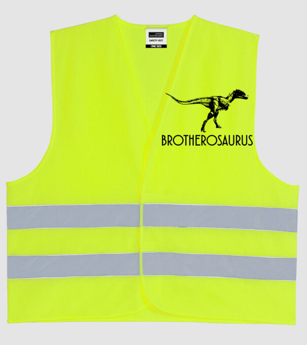 Familia de dinozauri Brotherosaurus model galben neon pe tricou