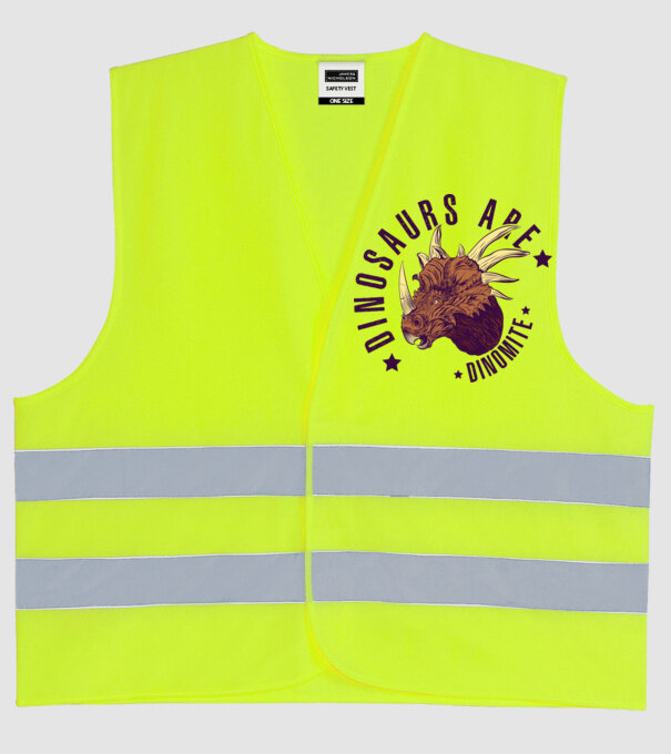 Dinomite model galben neon pe tricou