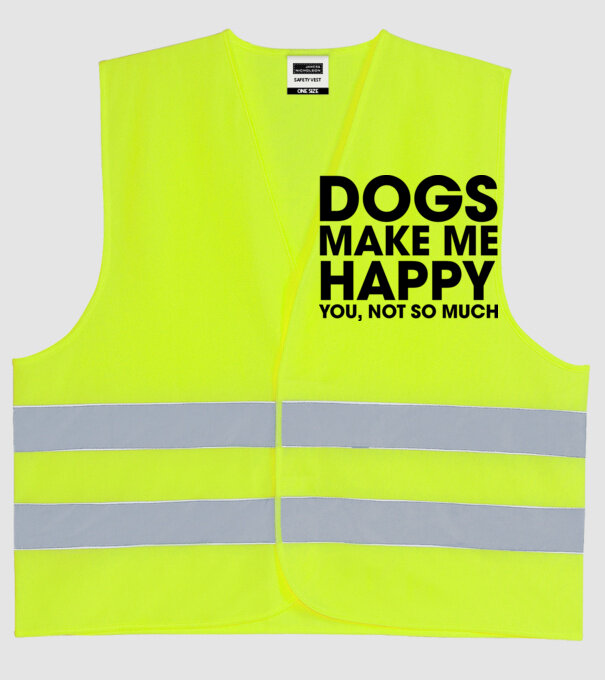 Dogs make me happy model galben neon pe tricou