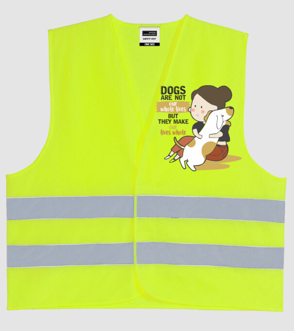 Dogs make our lives whole model galben neon pe tricou