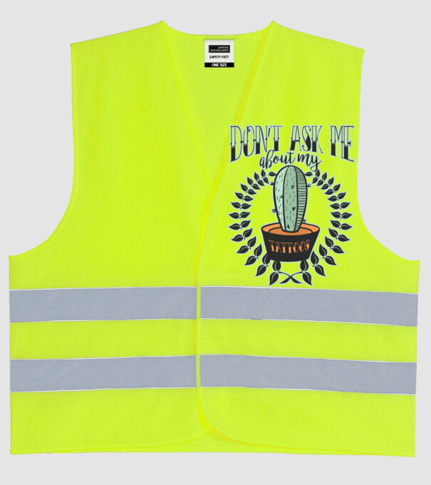 Dont ask me about my tattoos model galben neon pe tricou