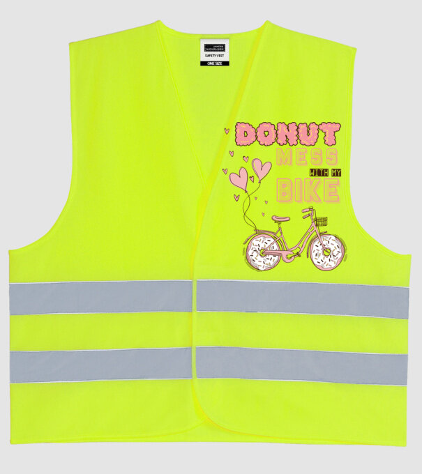 Donut mess with my bike model galben neon pe tricou
