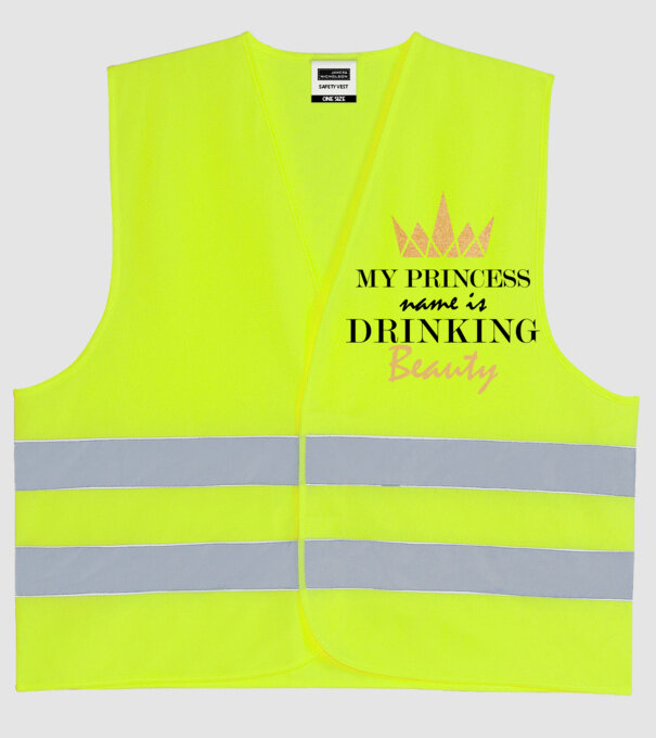 Drinking beauty gold model galben neon pe tricou
