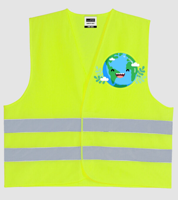 Earth smiley model galben neon pe tricou