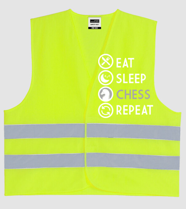 eat sleep chess model galben neon pe tricou