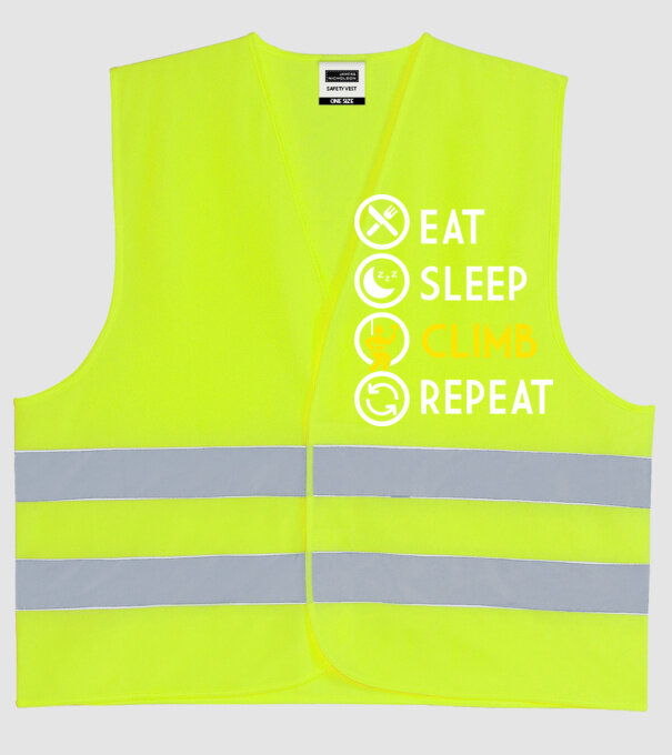 Eat sleep climb model galben neon pe tricou