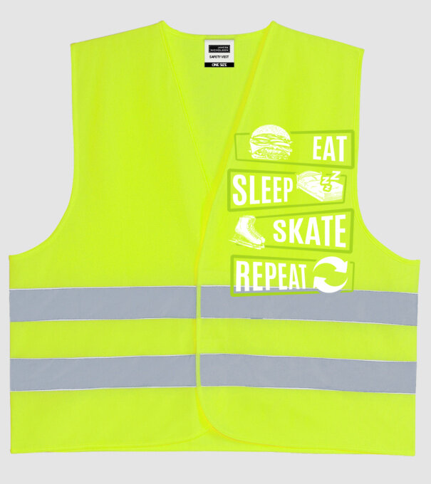 Eat sleep repeat patinaj V2 model galben neon pe tricou