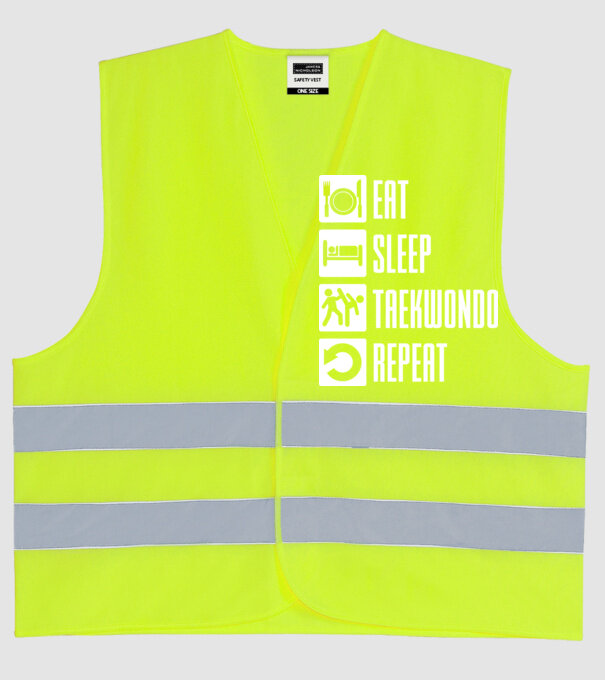 Eat sleep taekwondo model galben neon pe tricou
