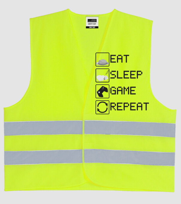 O zi de gamer model galben neon pe tricou