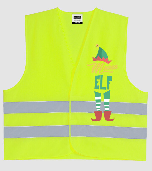Elf family bunică model galben neon pe tricou