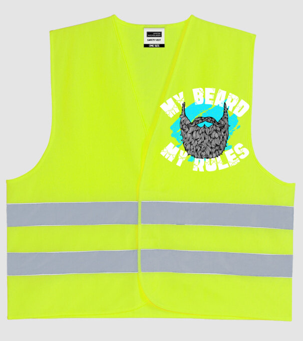 Barba mea, regulile mele (engleză) model galben neon pe tricou