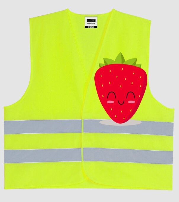 Căpșuni model galben neon pe tricou
