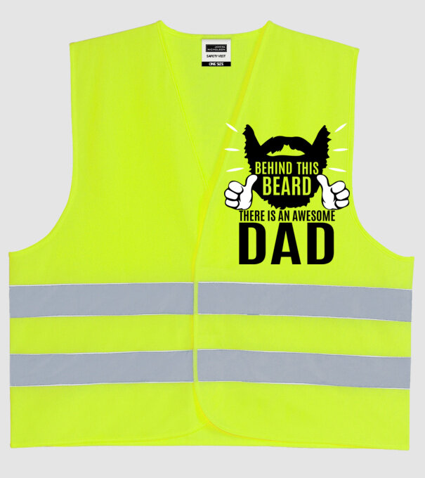 În spatele acestei bărbi se află un tată cool (engleză) model galben neon pe tricou