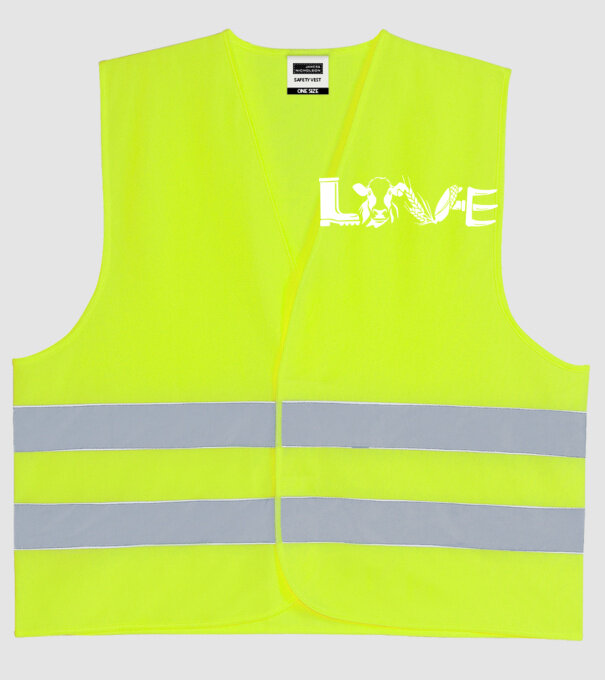 Farm love Cu tractor model galben neon pe tricou