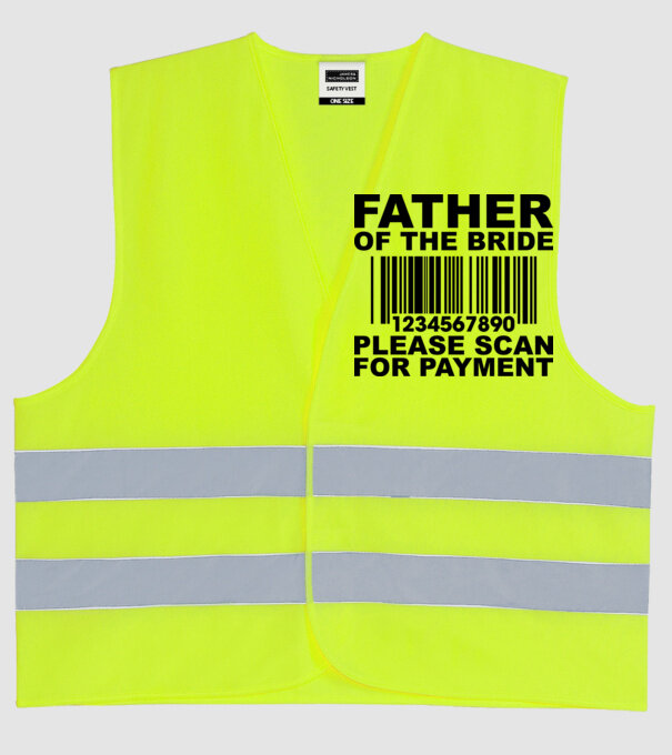 Father of the bride model galben neon pe tricou
