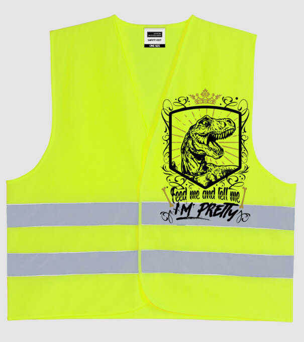 'Feed me and tell me i''m pretty' model galben neon pe tricou