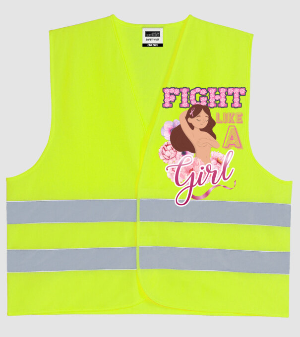 FIGHT like a girl model galben neon pe tricou