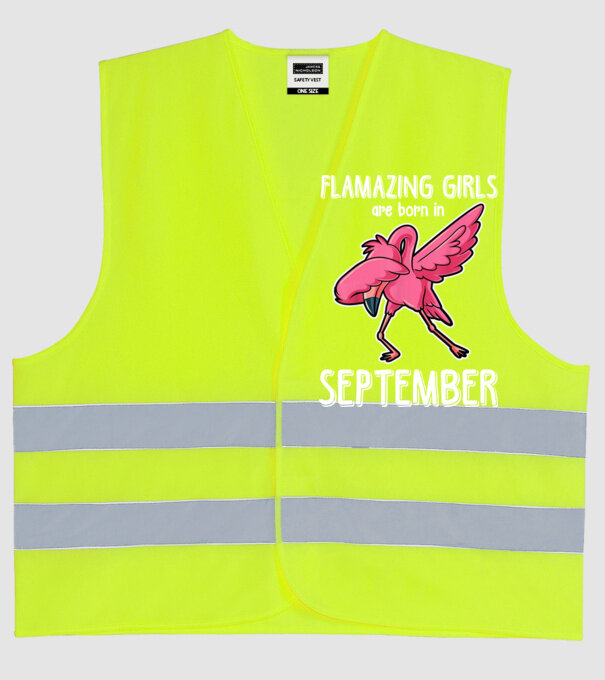 Flamazing girls are born in september model galben neon pe tricou