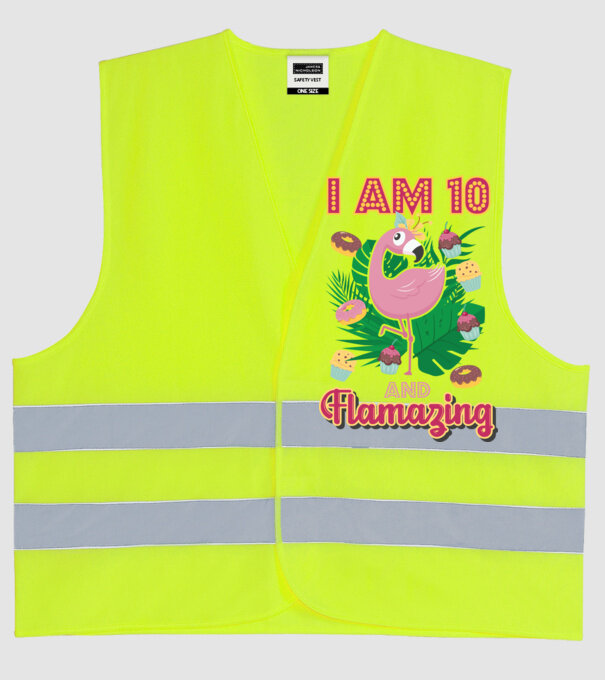 FLAMAZING Birthday 10 Years old model galben neon pe tricou