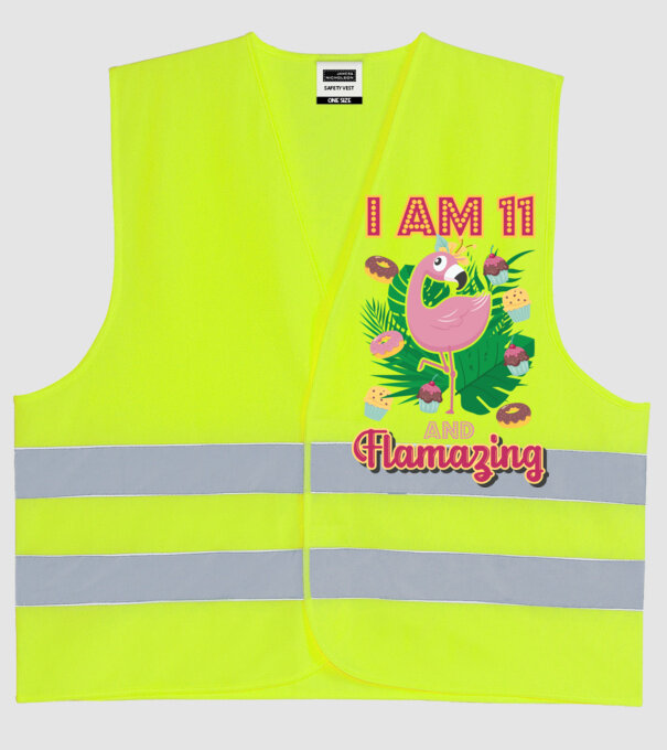 FLAMAZING Birthday 11 Years old model galben neon pe tricou