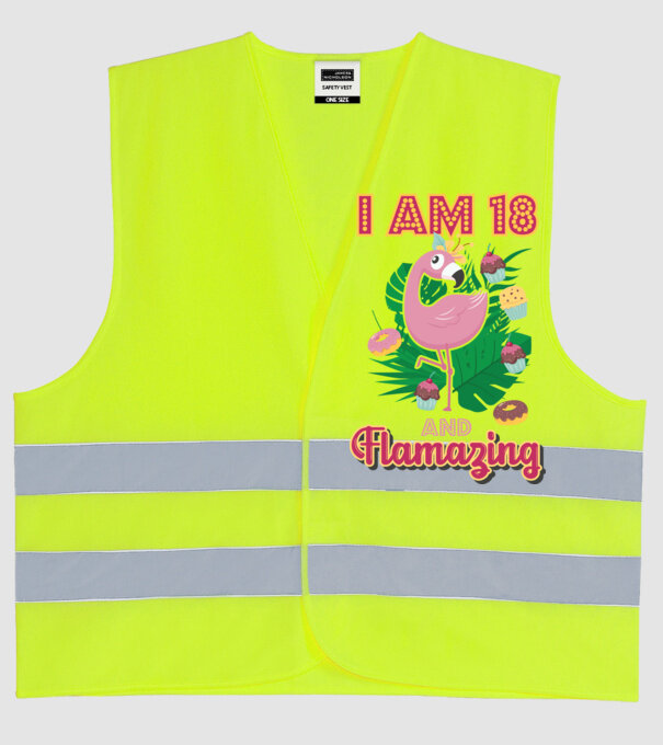 FLAMAZING Birthday 18 Years old model galben neon pe tricou