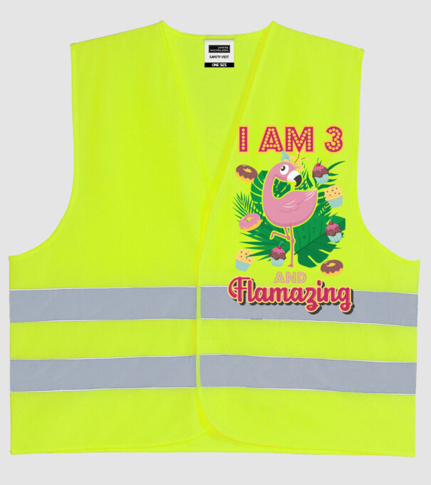FLAMAZING Birthday 3 Years old model galben neon pe tricou