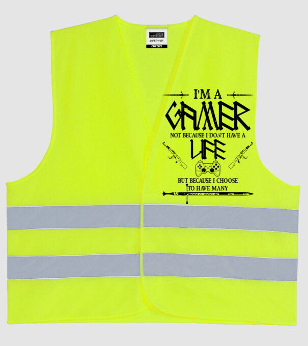 Gamer Life model galben neon pe tricou