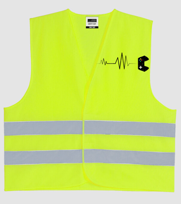 Gamer Ritm cardiac model galben neon pe tricou