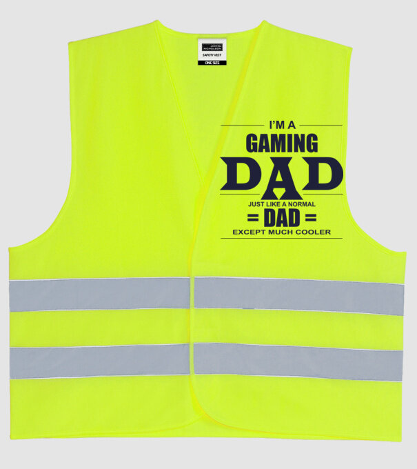 Gaming dad model galben neon pe tricou