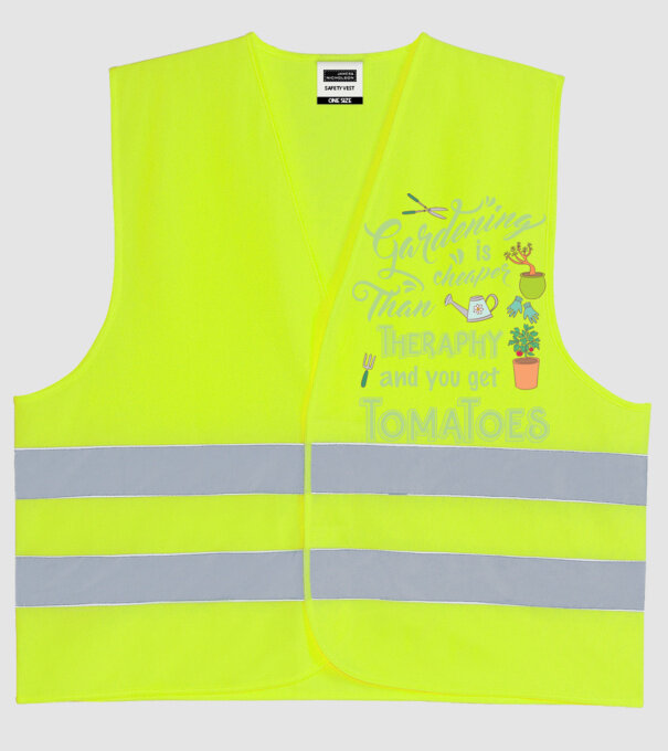 Gardening is cheaper than theraphy model galben neon pe tricou