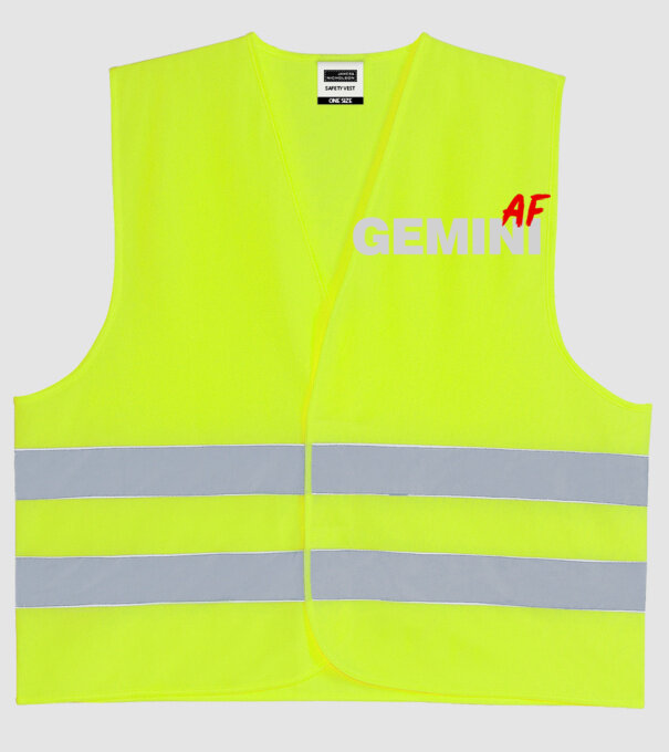 GEMINI as fuck model galben neon pe tricou